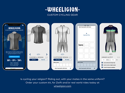 #DAILYUI - Day 31, 33 & 36 | WHEELIGION bicycle clothing custom cycling cyclist dailyui deal fashion gear order shop ui upload webshop zwift