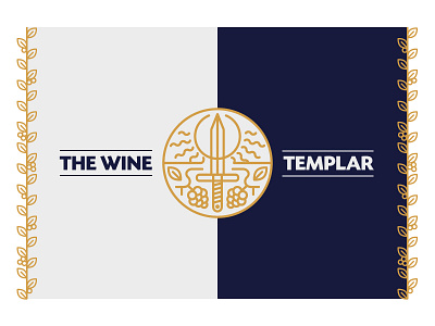 The Wine Templar branding grape identity logo sun sword vector wine