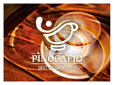 Pinocafio character clean coffee concept doodle fun graphic design identity logo simple sketch vector