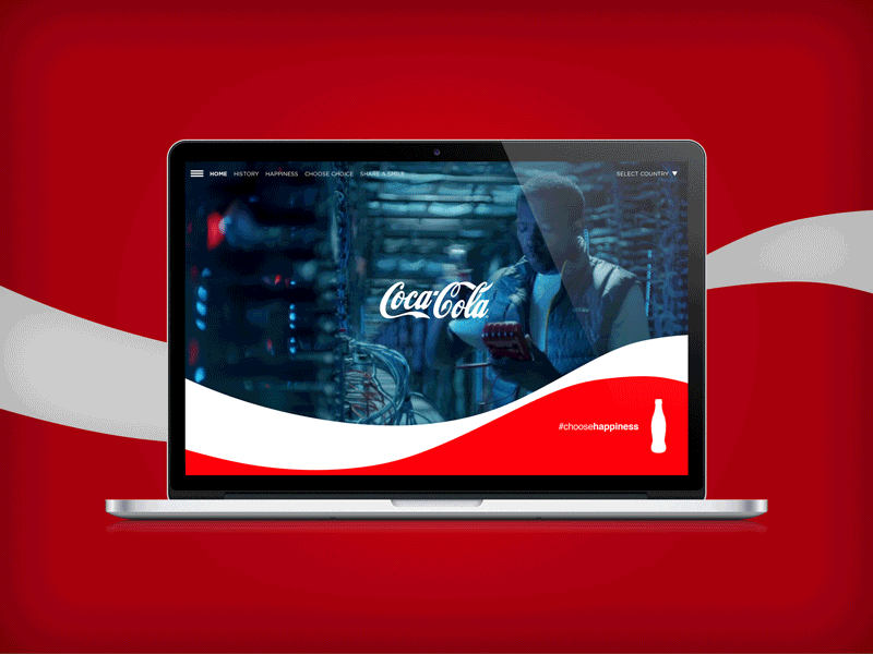 COCA-COLA WEBSITE (non-commissioned) branding coca cola corporate design doodle homepage interactive personal redesign ui ux website