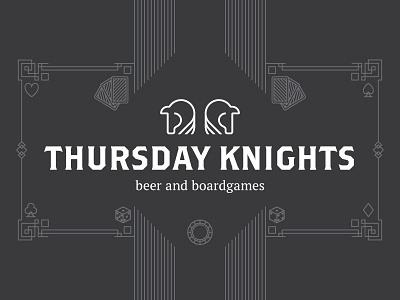 Thursday Knights boardgame clean geometric identity knight line logo minimal personal vector