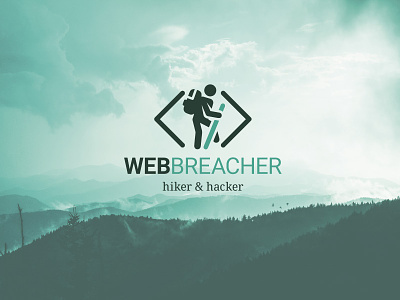 Webbreacher identity (WIP) branding clean clouds graphic hacker hike identity landscape logo logo design nature portfolio