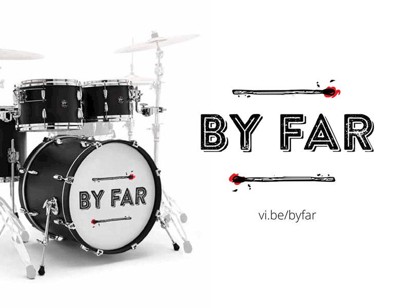 BY FAR concept music match illustration design typography logo branding vector