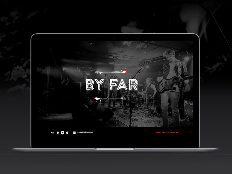 'By Far' identity fire vector typography match logo illustration webdesign branding music