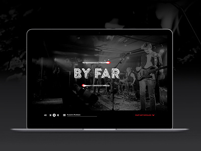 'By Far' identity branding fire illustration logo match music typography vector webdesign