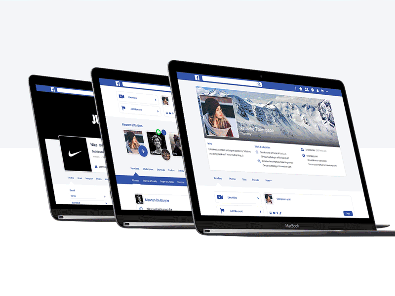 Facebook Redesign 2018 clean corporate design facebook minimal redesign social ui ux web web design website