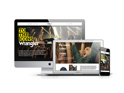 TO THE ICONS campaign clothing fashion icon iconic jeans music rock ui ux webdesign website wrangler