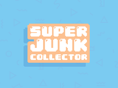 Super Junk Collector 8 bit gamer gaming junk logo logotype nintendo pixel retro super video game