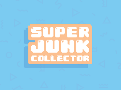 Super Junk Collector 8 bit gamer gaming junk logo logotype nintendo pixel retro super video game