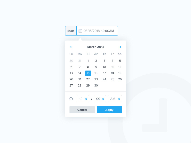 Date & Time Picker by Austin Auth on Dribbble