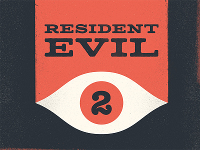 Resident Evil 2 eye gamer horror illustration lettering logotype mid century resident evil resident evil 2 texture typography video game