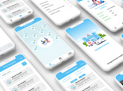 Hospital tracking android app development branding graphic design health hospital app illustration ios app design mobile app online app ui ux vector