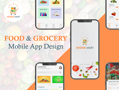 Food & Grocery android app development app graphic design ios app design logo logo design minimal mobile app online app ui ux