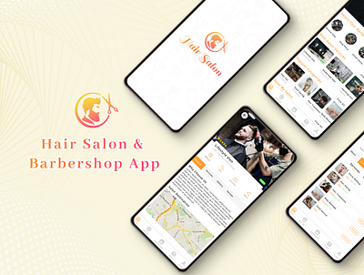 Hair Salon App android app development design graphic design ios app design logo logo design mobile app online app ui ux vector