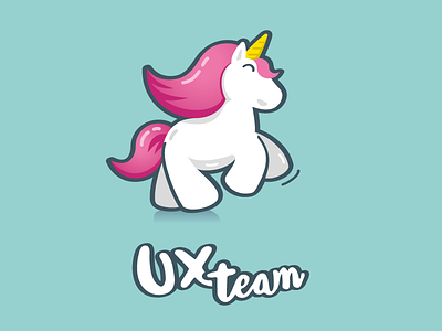 Uixcorn flat fluffy logo unicorn
