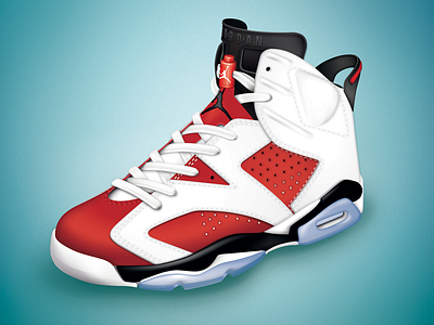 Jordan #6 Carmine 1991 illustration illustrator sneaker vectoriel