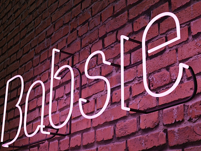 Babsie neon text design with blender