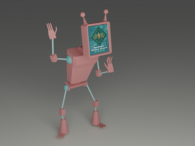 Robot cycles render with avatar face