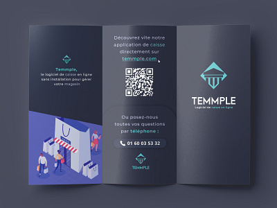 Flyer Temmple branding design flat lettering logo minimal print typography