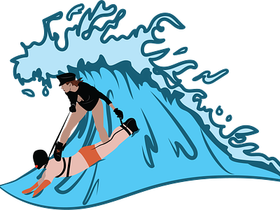 Slave To Da Waves design illustration sticker surfing