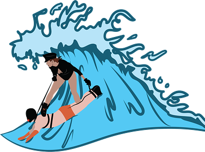 Slave To Da Waves design illustration sticker surfing