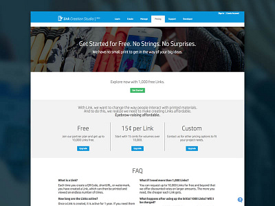 Link Creation Studio Pricing Page