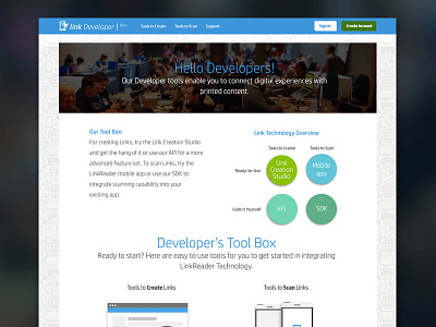 Link Developer Homepage ui ui design user interface design