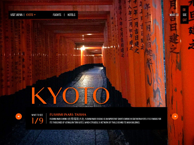 Kyoto japan travel ui ui design user interface user interface design
