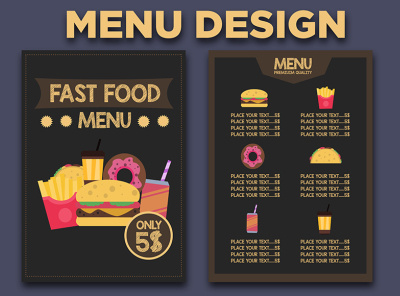 I will design food menu  restaurant menu and menu board