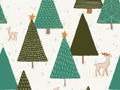 Winter Pattern christmas color palette colors giftwrap illustration illustrator paper pattern pattern a day pattern art pattern design patterns photoshop pine tree