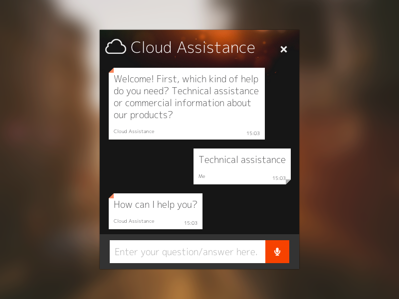Cloud Assistance chat chat cloud assistance web design