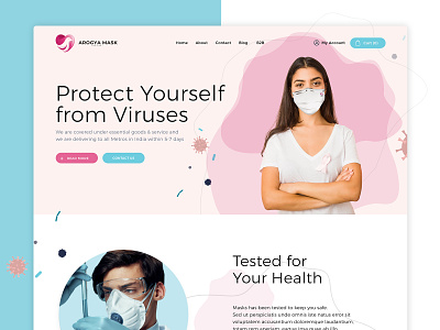 Arogya Mask 👨‍⚕️ b2b colors concept covid19 design ecommerce health illustration logo mask minimal typography vector web web design