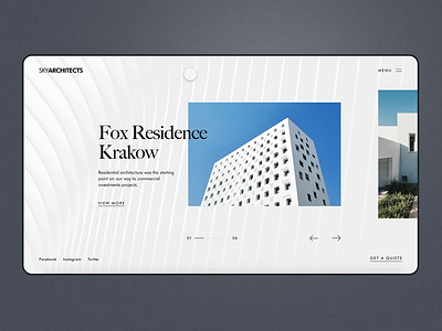 Sky Homepage Architects agency animation architects architecture concept design flat landing design minimal slider design ui ux web website