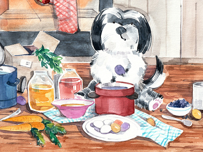 Easter Preparations (details) aquarelle character design children book illustration childrens book childrens illustration dog illustration illustraion illustration art watercolor