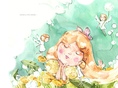 Dream a Little Dream aquarelle character design children book illustration childrens book childrens illustration girl character girl illustration illustration art watercolor