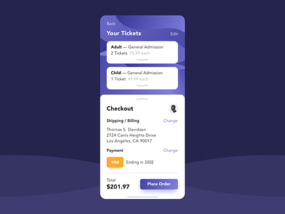 Ticket App - Checkout UI app checkout dailyui redesign ui ux