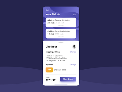 Ticket App - Checkout UI