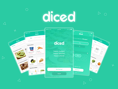 diced - a food management solution app app branding application diced redesign typography ui user experience design ux