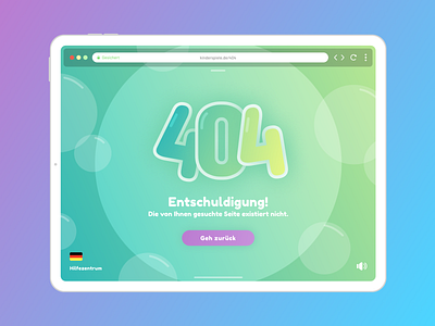 Children's 404 Page auf Deutsch design flat illustration lettering logo minimal type typography ui vector web website