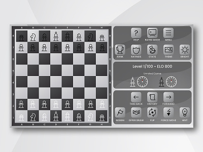 modern chess app design app black and white chess elegant game graphic design luxurius modern ui ux vector