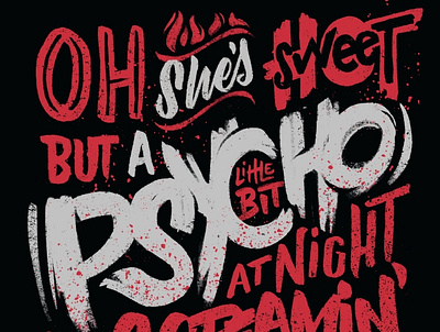 Sweet psycho custom hand lettering illustration lettering lyrics music procreate procreatelettering script type