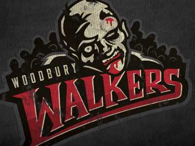 Woodbury Walkers apparel horror logo mascot scary sports tshirt design walking dead zombies