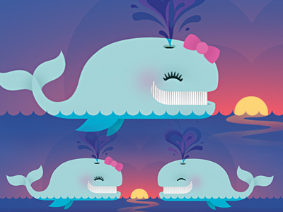 Love Whales illustration love valentines day wales whales