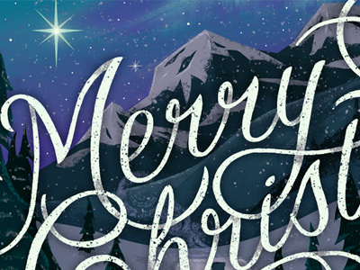 Christmas desktop background christmas custom desktop background ice illustration lettering mountains snow stars winter