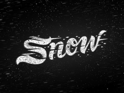 Snow Script custom hand lettering script snow type typography winter