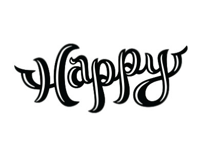 Happy custom type design graphic design hand lettering happy illustration lettering typography