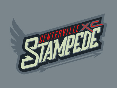 Stampede Design 2 2014 athletics cross country custom design lettering running t shirt