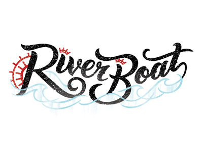 River Boat boat cincinnati custom design hand lettering lettering reds riverboat text