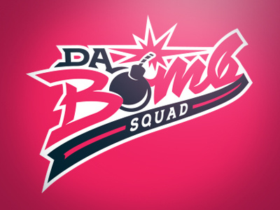 Da Bomb Squad athletics baseball custom lettering logo softball sports type