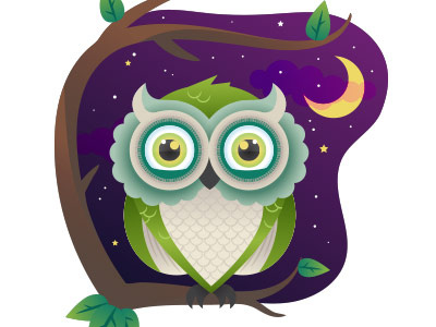 Owl Exercise illustration ilustrator nature night outdoors owl vector